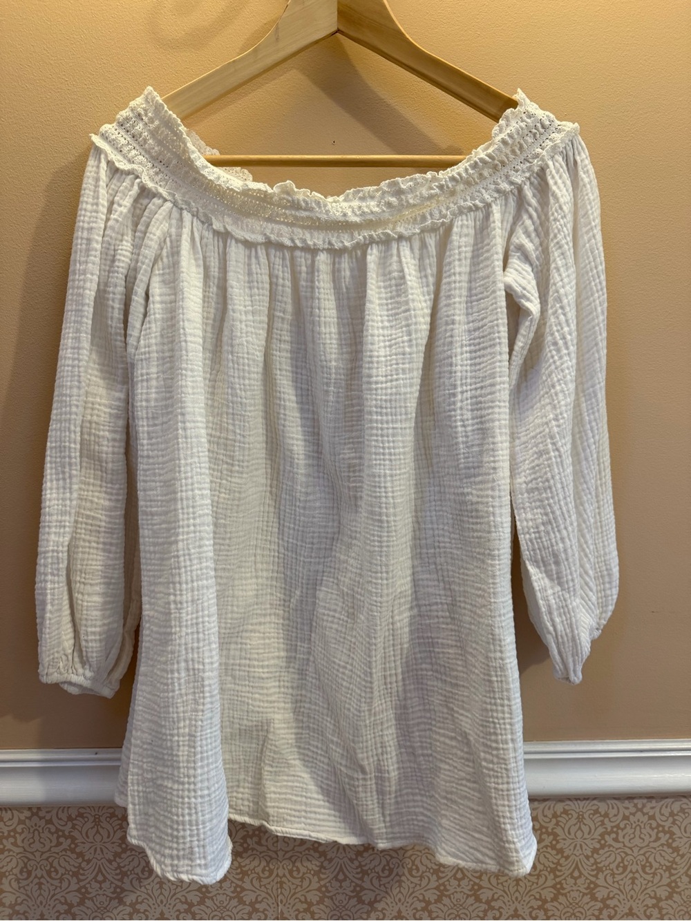 Cupshe White Off-Shoulder Swim Coverup Blouse